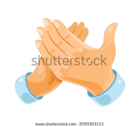 Hands are applauding. Clap your hands. Applause, support. Vector illustration on white background.