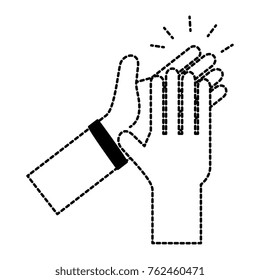hands applauding isolated icon