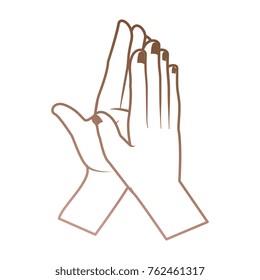 hands applauding isolated icon