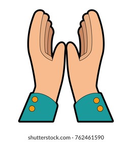 hands applauding isolated icon