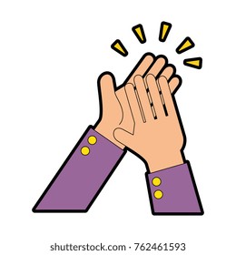 hands applauding isolated icon