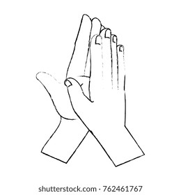 hands applauding isolated icon