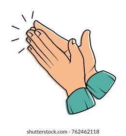 hands applauding isolated icon