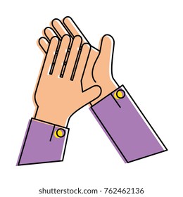 hands applauding isolated icon