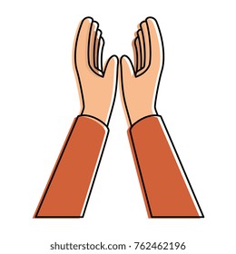 hands applauding isolated icon