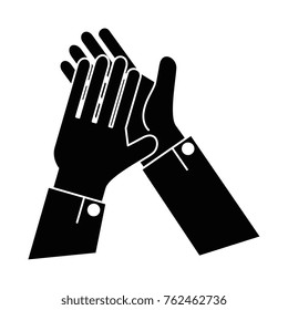 hands applauding isolated icon