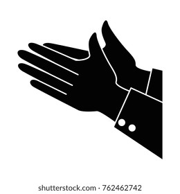 hands applauding isolated icon