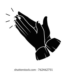 hands applauding isolated icon