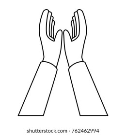 hands applauding isolated icon