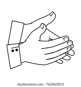 hands applauding isolated icon