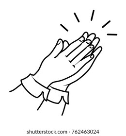 hands applauding isolated icon