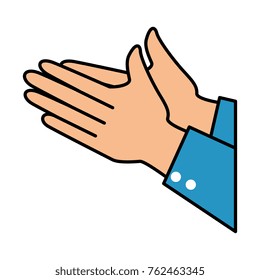 hands applauding isolated icon