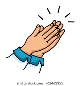 hands applauding isolated icon
