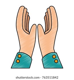 hands applauding isolated icon