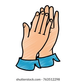 hands applauding isolated icon