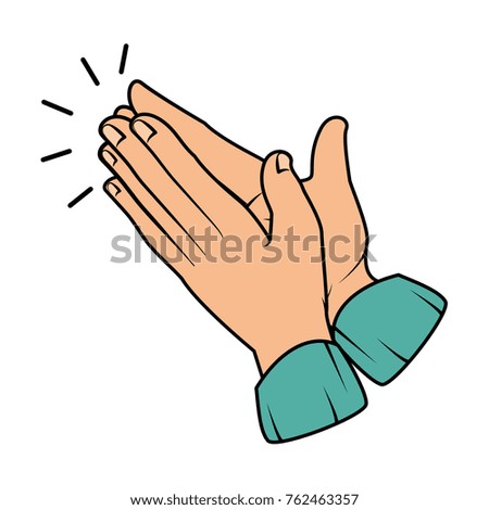 hands applauding isolated icon