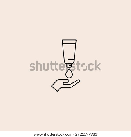 Hands applying lotion cream icon flat vector design.