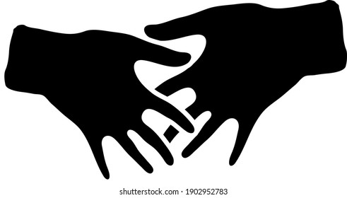 hands approaching greet each other white background vector art