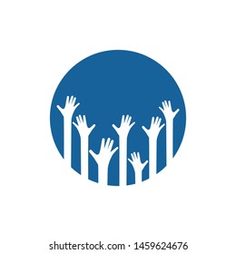 Hands up background ilustration vector template