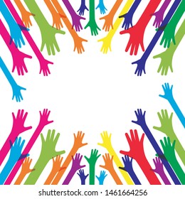 Hands up background ilustration vector template
