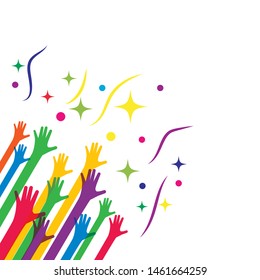 Hands up background ilustration vector template