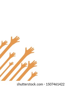 Hands up background ilustration vector template