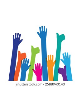 Hands up background ilustration vector template
