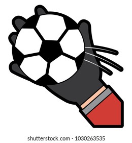 hands with ball football soccer icon image 