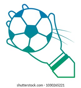 hands with ball football soccer icon image 