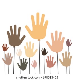 Hands up balloons, hands up sticks