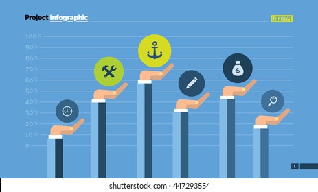 Hands Bar Chart Infographic Slide Template