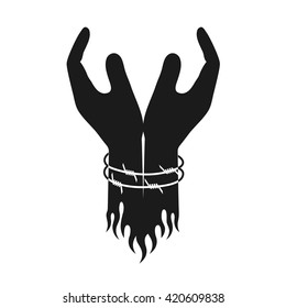 hands are in the barbed wire