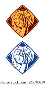 Hands with basketball.