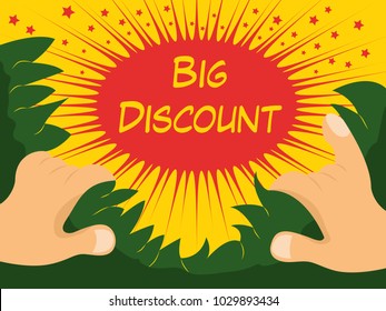 Hands behind the bush has just discovered big discount explosion