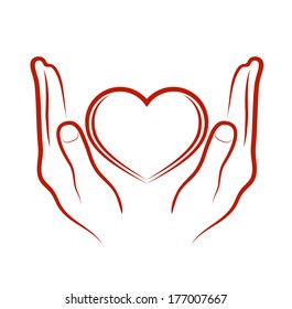 hands bestowing heart