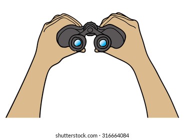 Hands with binoculars
