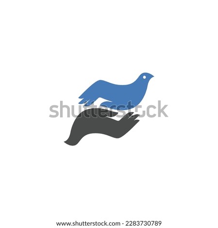 Hands with bird vector logo. Bird logo. Bird emblem