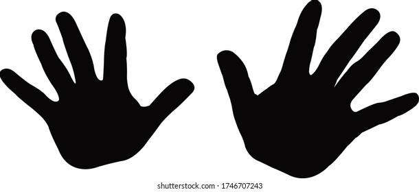 hands black color silhouette vector
