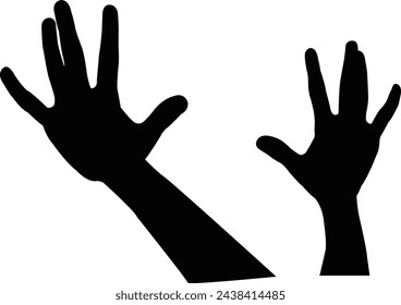 hands black color silhouette vector