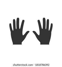 Hands black icon. Human arms with wrist silhouette vector illustration isolated on white.