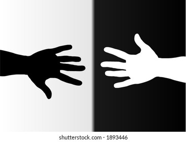 hands black and white