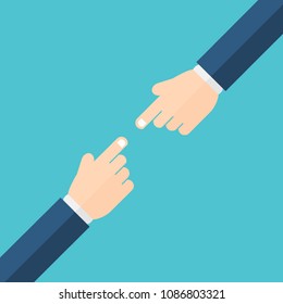 Hands blaming each other, relationship difficulties
