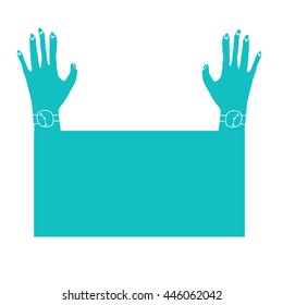  hands with blank paper 