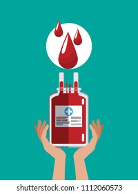 Hands with blood bag