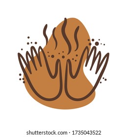 hands boho block organic style vector illustration design