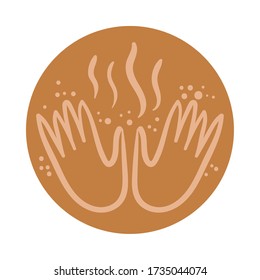 hands boho hand draw style vector illustration design
