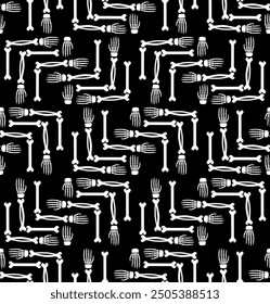 hands bones pattern seamless. Skeleton hand background