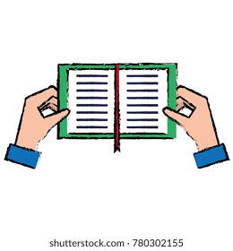 hands with book icon