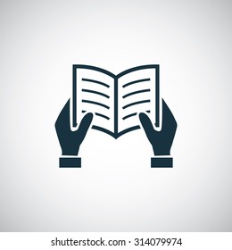 hands book icon, on white background