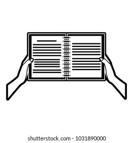 Hands with book open
